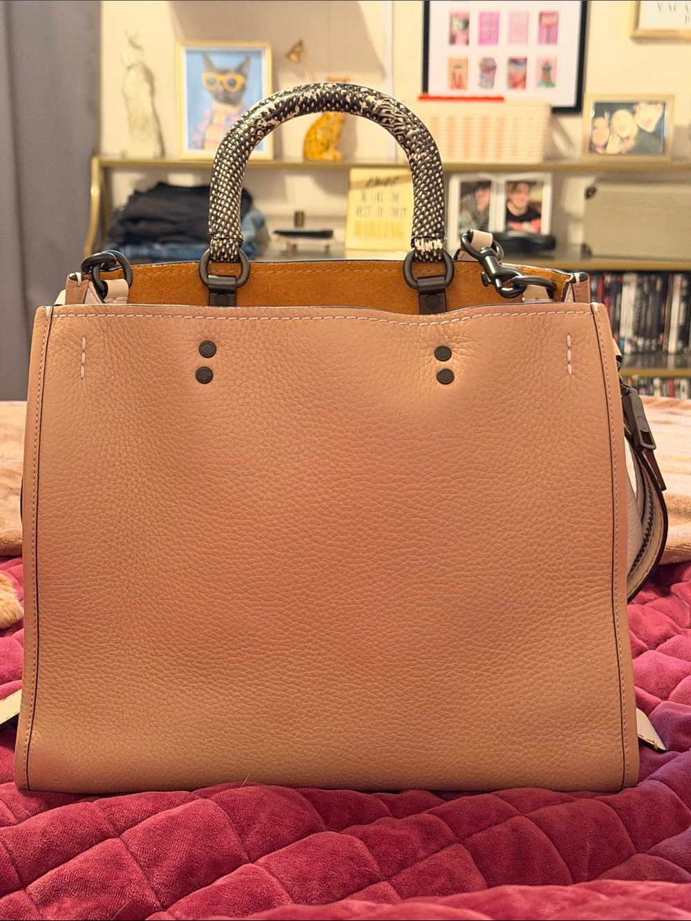 Coach Rogue with Snake-Print Handles